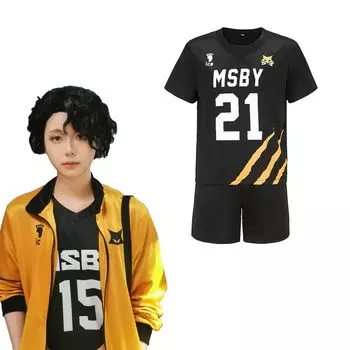 Джерси MSBY Black Wolf Squad Косплей Форма Волейбольный клуб Котаро Бокуто Ю Мия Ю Киёми Сакусая Шоё Хината Косплей Костюм Black Wolf Squad