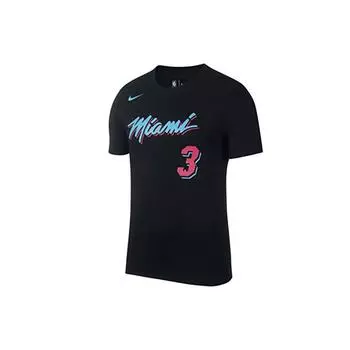 Джерси Nike NBA Miami Heat Dwyane Wade City Edition, сезон 2018-19, футболка с коротким рукавом для игроков, мужские топы, черные AO0901-016 S