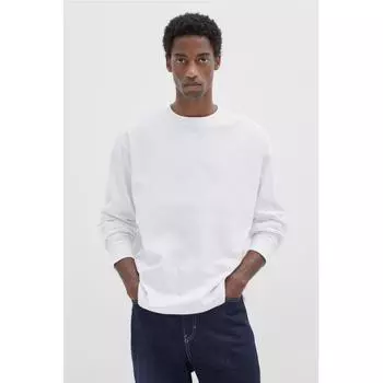 Джерси с длинными рукавами HM свободного кроя, белый L