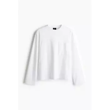 Джерси с длинными рукавами HM свободного кроя, белый S