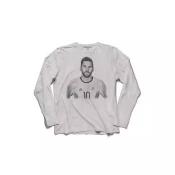 Джерси The King Leo Lionel Messi Barcelona, белая футболка с длинными рукавами
