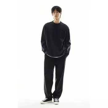 Джерси-топ HM washHed Look свободного кроя, винтажный черный S