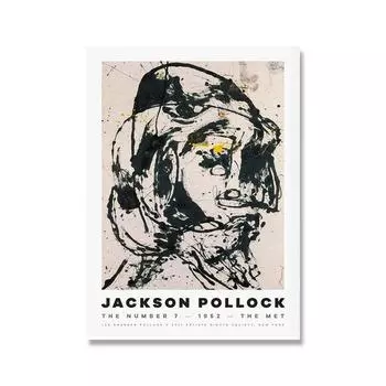 Джексон Поллок Абстрактная живопись Изобразительное искусство Репродукции Галерея Выставочные плакаты Современная настенная живопись на холсте Картины Домашний декор без рамки 21*30cm No Frame
