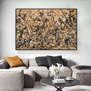 Джексон Поллок Абстрактное украшение Фреска Граффити Плакат Картина на холсте и настенные художественные принты для гостиной для современного домашнего декора Без рамки 21*30cm No Frame