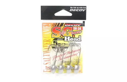 Джиг-головка Decoy SV-34 Salt Groove SG Размер головки 2/0, 5 грамм (6370)