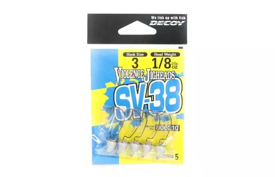 Джиг-головка Decoy SV-38, крючок для стрельбы по джигу, размер 3, 1/8 унции (6210)