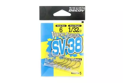 Джиг-головка Decoy SV-38, крючок для джиг-головки Darting Violence, размер 6, 1/32 унции (6111)