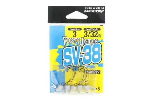 Джиг-головка Decoy SV-38, крючок для джиг-головки Darting Violence, размер 3, 3/32 унции (6227)