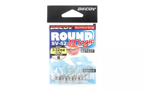 Джиг-головка Decoy SV-52, круглая Magic, размер 6, 3/32 унции (1237)