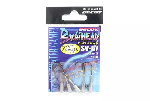 Джиг-головка Decoy SV-67 Сверхмощный крючок Bachi Head, размер 1, 3/32 унции (1115)