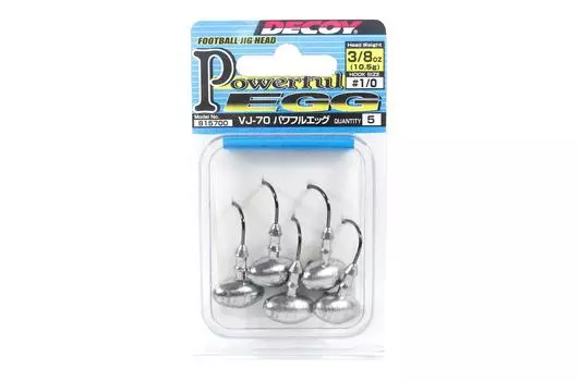Джиг-головка Decoy VJ-70 Мощный крючок для джиг-головки с футбольным яйцом, 1/0,3/8 унции (5700)