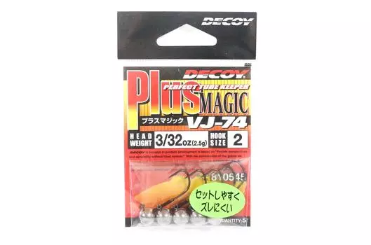 Джиг-головка Decoy VJ-74 с волшебным крючком, размер 2, 3/32 унции (0545)