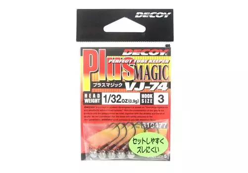Джиг-головка Decoy VJ-74 с волшебным крючком, размер 3, 1/32 унции (0477)