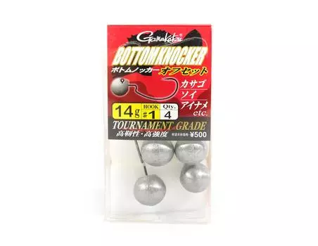 Джиг-головка Gamakatsu со смещением нижнего молотка 14 грамм, размер 1,4 в упаковке (9405)