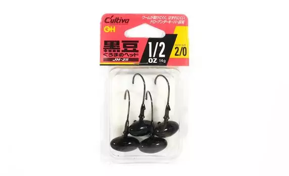 Джиг-головка Owner JH-25, черная фасоль, 1/2 унции, размер 2/0 (7882)