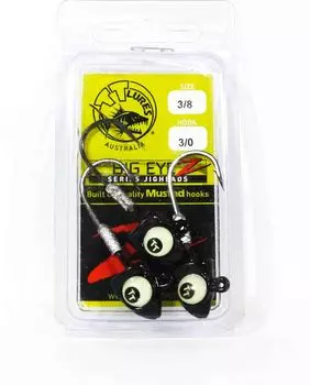 Джиг-головка Tackle Tactics TT Big EyeZ 3/8 oz 3/0 Black Glow EyeZ (5055)