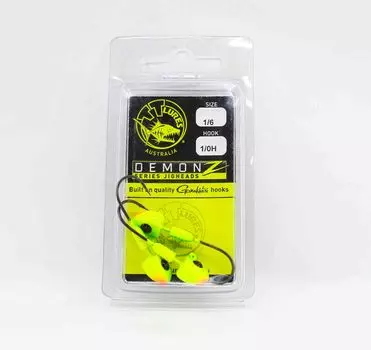 Джиг-головка Tackle Tactics TT Demonz 1/6 oz 1/0H 3 штуки в упаковке Шартрез (6955)