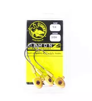 Джиг-головка Tackle Tactics TT Demonz 1/4 унции 2/0H 3 шт. в упаковке Golden Boy (7006)