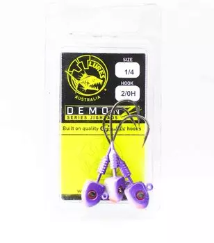 Джиг-головка Tackle Tactics TT Demonz 1/4 унции 2/0H 3 шт./упаковка Фиолетовый Minnow (7020)