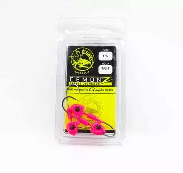 Джиг-головка Tackle Tactics TT Demonz 1/6 oz 1/0H 3 шт. в упаковке Розовый (6962)