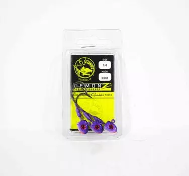 Джиг-головка Tackle Tactics TT Demonz 1/4 унции 3/0H 3 штуки в упаковке Purple Minnow (7426)
