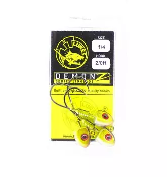 Джиг-головка Tackle Tactics TT Demonz 1/4 унции 2/0H 3 шт. в упаковке, зеленый (7013)