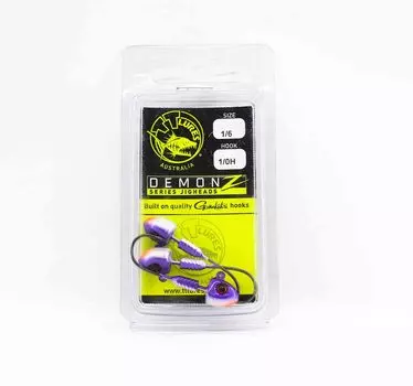 Джиг-головка Tackle Tactics TT Demonz 1/6 oz 1/0H 3 шт. в упаковке Purple Minnow (6924)