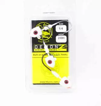 Джиг-головка Tackle Tactics TT Demonz 1/4 унции 2/0H 3 штуки в упаковке Pearl (7044)