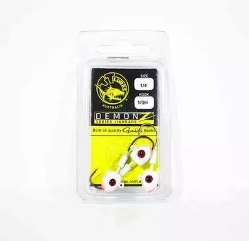 Джиг-головка Tackle Tactics TT Demonz 1/4 унции 1/0H 3 шт. в упаковке Pearl (7549)