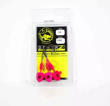 Джиг-головка Tackle Tactics TT Demonz 1/4 унции 3/0H, 3 шт. в упаковке, розовый (7464)
