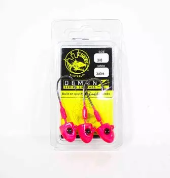 Джиг-головка Tackle Tactics TT Demonz 3/8 унций 3/0H 3 шт. в упаковке, розовый (7662)
