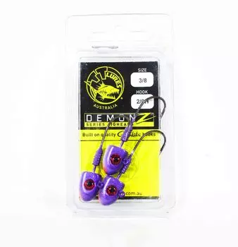 Джиг-головка Tackle Tactics TT Demonz 3/8 унций 2/0H 3 шт. в упаковке Purple Minnow (7129)