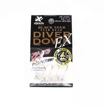 Джиг-головка Xesta Black Star Head Diver Down EX L, 2,5 грамма, крючок, размер 4 (4114)