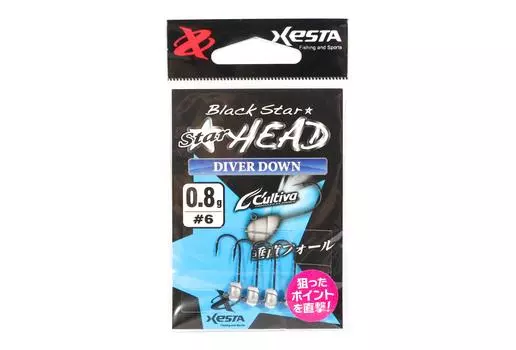 Джиг-головка Xesta Black Star Head Diver Down 0,8 грамма, крючок, размер 6 (0861)