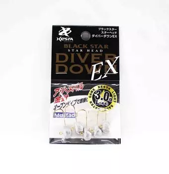 Джиг-головка Xesta Black Star Head Diver Down EX L, 3 грамма, размер крючка 4 (4121)