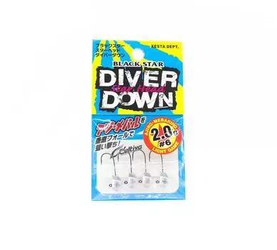 Джиг-головка Xesta Black Star Head Diver Down, 2 грамма, крючок, размер 6 (0908)