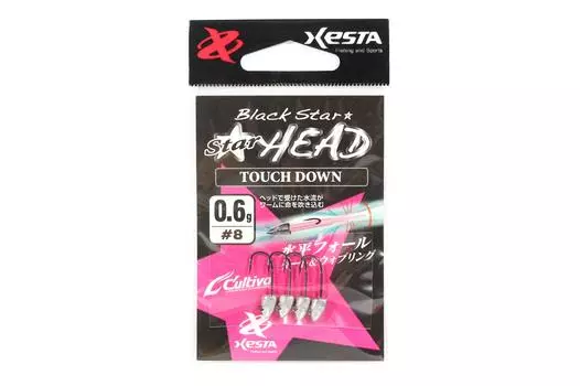 Джиг-головка Xesta Black Star Head Touch Down 0,6 грамм, крючок, размер 8 (8323)