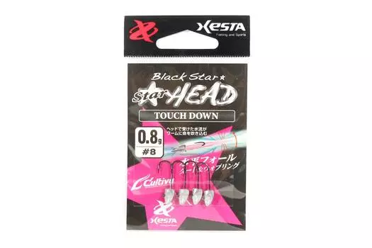 Джиг-головка Xesta Black Star Head Touch Down 0,8 грамма, крючок, размер 8 (8330)