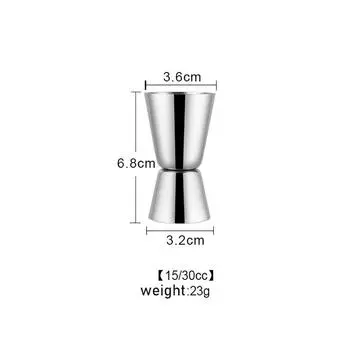 Джиггер, 1 шт., коктейльный бар из нержавеющей стали, японский дизайн, джиггер, двойной мерный стаканчик для спирта, домашний бар, вечерние аксессуары для бара, клуб 15&30ml