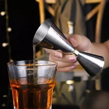 Джиггер из нержавеющей стали для коктейлей Джиггер для бара Мерные стаканы Инструменты для бара Аксессуары для бара золотой