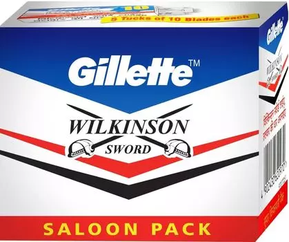 Джилетт Уилкинсон(100 шт) МЕЧ двойные ЛЕЗВИЯ ДЛЯ БРИТВЫ