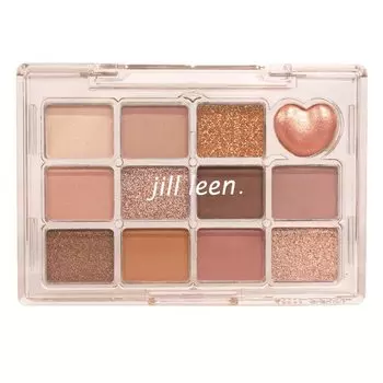 Джилл Jill Leen Shining 12 Color Mini Eyeshadow Palette HT04 Eyeshadow Japan Limited Мелкие блестки Высококачественные высокоадгезионные Компактная лин.