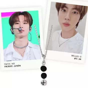 [Джин из BTS, выбор Джуён из BOYZ] Ожерелье AMONDZ + 1 случайная фотокарточка S(400mm)