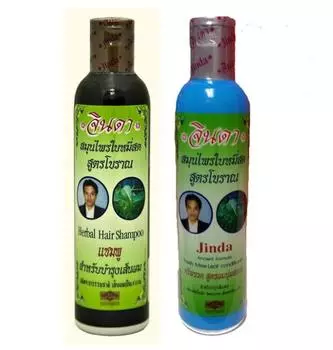 Джинда Травяной шампунь(250мл) + Кондиционер(250мл), Лечебный тайский травяной шампунь от выпадения и роста волос. Shampoo + Conditioner