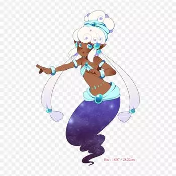 Джинн из аниме для девочек, рисунок утюгом на термопереносной печати, виниловые нашивки, наклейки для одежды, аппликации «сделай сам», моющиеся нашивки