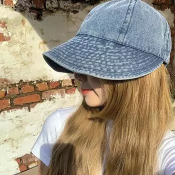 Джинсовая бейсбольная кепка Snapbacks, джинсовая бейсболка, женская регулируемая пляжная шляпа, джинсовая шляпа от солнца, свободная посадка, шляпа с ремешком на спине темно-синий