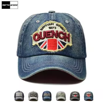 Джинсовая бейсболка NORTHWOOD с буквами для мужчин и женщин, бейсбольные кепки от солнца на открытом воздухе, кепка для папы 55-60