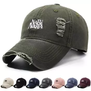 Джинсовая бейсболка с вышитыми буквами унисекс для отдыха на природе для пар светло-синий