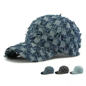 Джинсовая бейсболка женская весенне-осенняя уличная кепка мужская солнцезащитная шляпа темно-синий