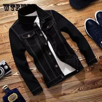 Джинсовая куртка больших размеров, весенне-осенняя джинсовая куртка, мужская одежда, тонкая джинсовая куртка, трендовая повседневная одежда XXXL